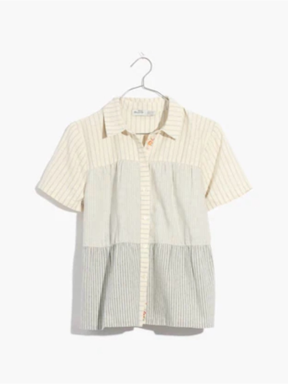 Madewell x The New Denim Project Tiered Button Up Top - Picture 2 of 3